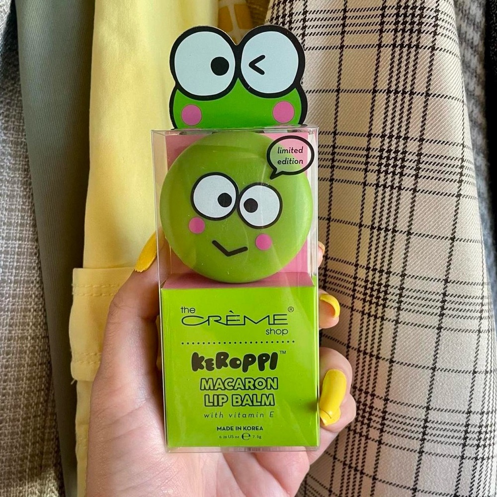 Sanrio x The Crème Shop: Keroppi Macaron Lip Balm - Green Apple